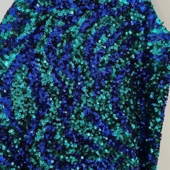 ZARA MULTICOLOR SEQUINED HALTER NECK DRESS medium 9205/102 - Picture 10 of 12